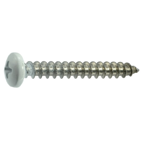 Midwest Fastener Sheet Metal Screw, #10 x 1-1/2 in, Painted 18-8 Stainless Steel Pan Head Phillips Drive, 100 PK 09090